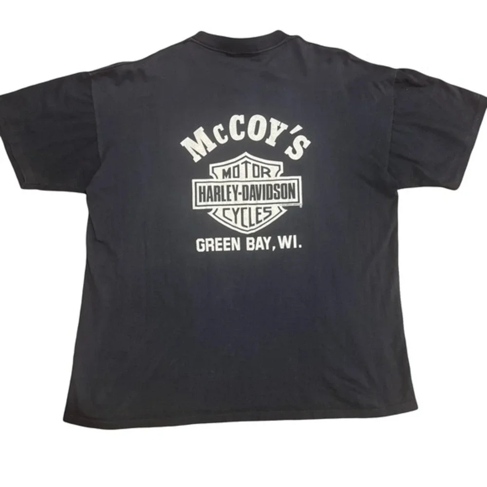 Vintage 80s Harley Davidson Start a Rumble‎ McCoy's Graphic T Shirt XX Large